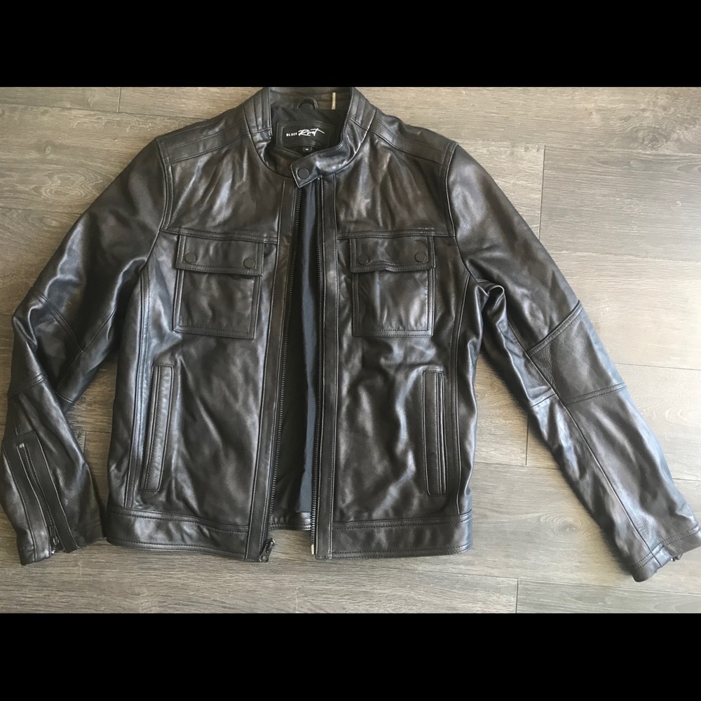 100% Rivet Black Leather Jacket
